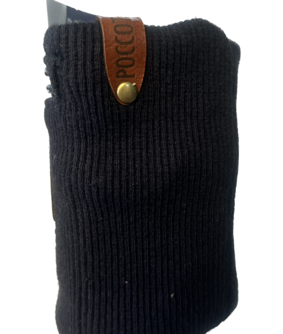 Wrist wallet, black rib cuff. Wristlet. Sports band. POCCOT. Wrist pocket. Travel accessory. Mini purse.
