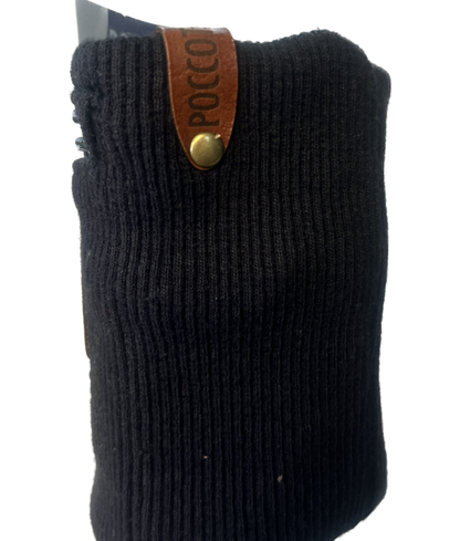 Wrist wallet, black rib cuff. Wristlet. Sports band. POCCOT. Wrist pocket. Travel accessory. Mini purse.